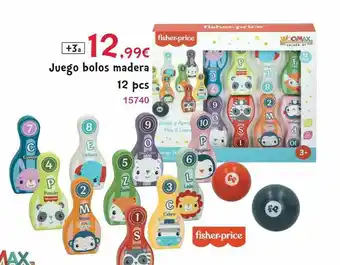 Josber Toys Juego Bolos Madera 12 Pcs oferta
