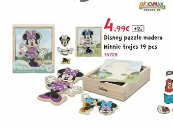 Josber Toys Disney Puzzle Madera Minnie Trajes 19 Pcs Woomax oferta