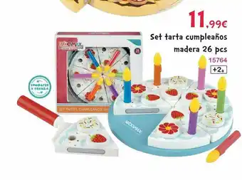 Josber Toys Set Tarta Cumpleaños Madera 26 Pcs oferta