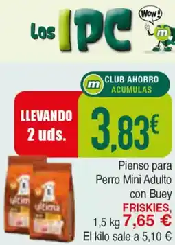 Masymas FRISKIES Pienso para Perro Mini Adulto con Buey oferta