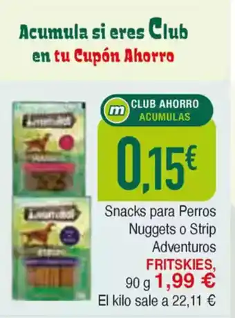 Masymas FRITSKIES Snacks para Perros Nuggets o Strip Adventuros oferta