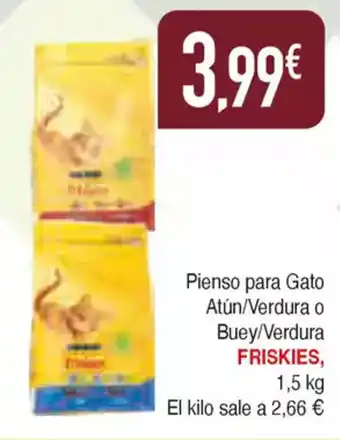 Masymas FRISKIES Pienso para Gato Atún/Verdura o Buey/Verdura oferta