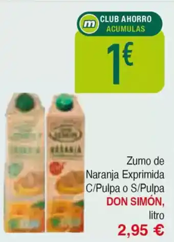 Masymas DON SIMÓN Zumo de Naranja Exprimida C/Pulpa o S/Pulpa oferta