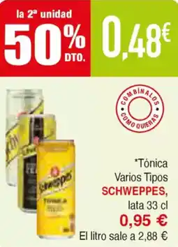 Masymas SCHWEPPES Tónica Varios Tipos oferta