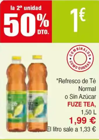 Masymas FUZE TEA Refresco de Té Normal o Sin Azúcar oferta