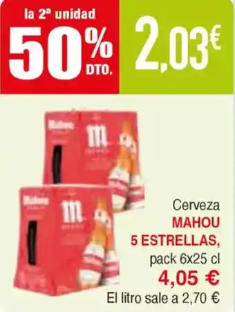 Masymas MAHOU 5 ESTRELLAS Cerveza oferta