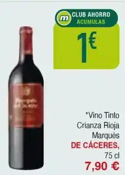 Masymas DE CÁCERES Vino Tinto Crianza Rioja Marqués oferta