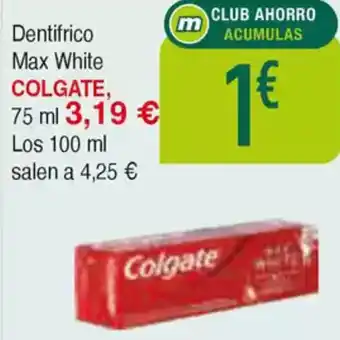 Masymas COLGATE Dentifrico Max White oferta