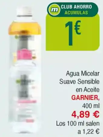 Masymas GARNIER Agua Micelar Suave Sensible en Aceite oferta