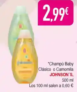 Masymas JOHNSON'S, Champú Baby Clásico o Camomila oferta