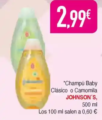 Masymas JOHNSON'S, Champú Baby Clásico o Camomila oferta