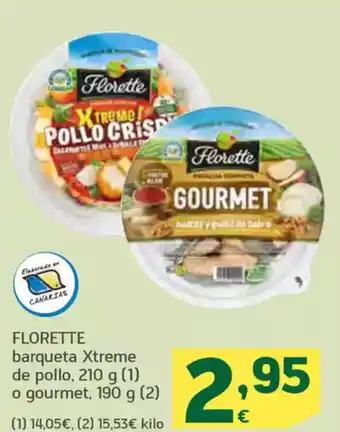 HiperDino FLORETTE barqueta Xtreme de pollo o gourmet oferta