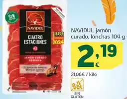 HiperDino NAVIDUL jamón curado, lonchas oferta