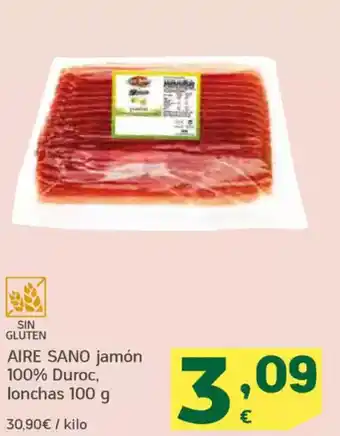 HiperDino AIRE SANO jamón 100% Duroc, lonchas oferta