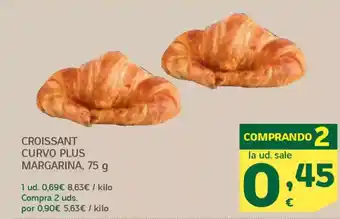 HiperDino Croissant curvo plus margarina oferta