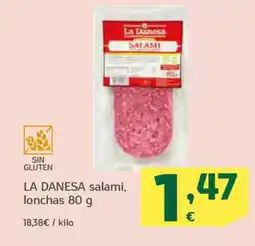 HiperDino LA DANESA salami, lonchas oferta