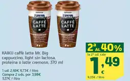 HiperDino KAIKU caffè latte Mr. Big cappuccino, light sin lactosa, proteína o latte cremoso oferta