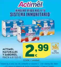 HiperDino ACTIMEL Naturales y sabores, oferta