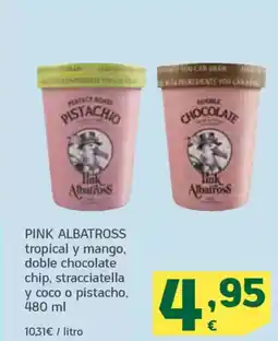 HiperDino PINK ALBATROSS tropical y mango, doble chocolate chip, stracciatella y coco o pistacho oferta