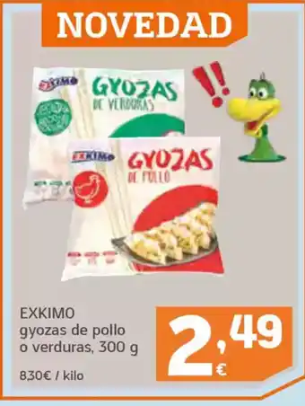 HiperDino EXKIMO gyozas de pollo o verduras oferta