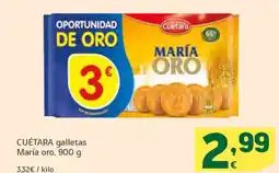 HiperDino CUÉTARA galletas María oro, oferta