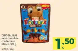 HiperDino DINOSAURUS mini chocolate con leche y blanco oferta