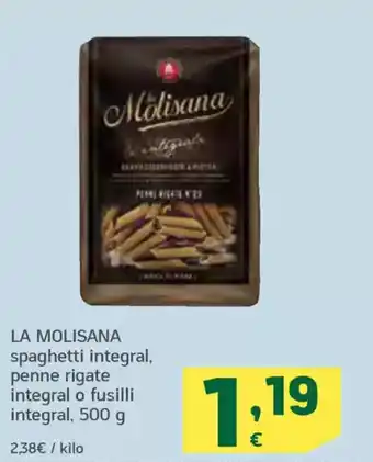 HiperDino LA MOLISANA spaghetti integral, penne rigate integral o fusilli integral oferta