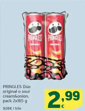 HiperDino PRINGLES Dúo original o sour cream&onion oferta