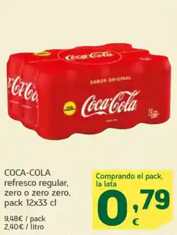 HiperDino COCA-COLA refresco regular, zero o zero zero, oferta