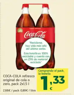 HiperDino COCA-COLA refresco original de cola o zero oferta