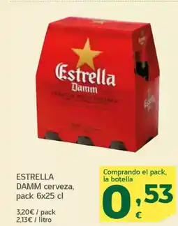 HiperDino ESTRELLA DAMM cerveza, oferta