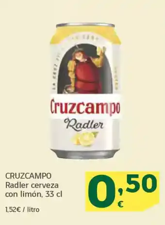 HiperDino CRUZCAMPO Radler cerveza con limón oferta