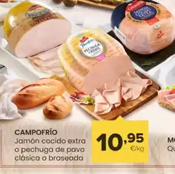 Autoservicios Familia CAMPOFRÍO Jamón cocido extra o pechuga de pavo clásica o braseada oferta