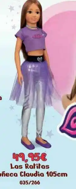 Jugueterías Nikki Las Ratitas Muneca Claudia 105cm oferta