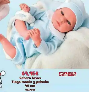 Jugueterías Nikki Reborn Arias Tiago Manta Y Peluche 40 Cm oferta