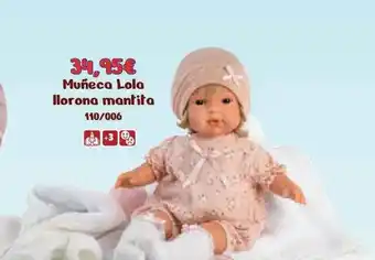Jugueterías Nikki Muñeca Lola Llorona Mantita oferta