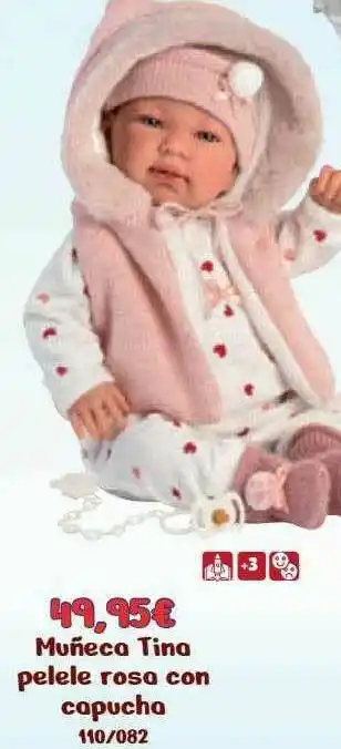 Jugueterías Nikki Muñeca Tina Pelele Rosa Con Capucha oferta