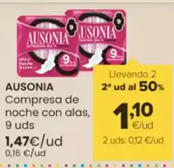 Autoservicios Familia AUSONIA Compresa de noche con alas oferta