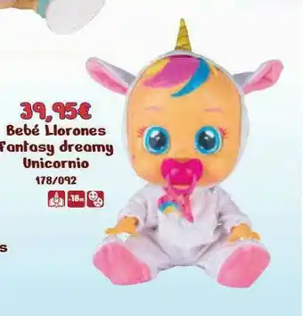 Jugueterías Nikki Bebé Llorones Fantasy Dreamy Unicornio oferta