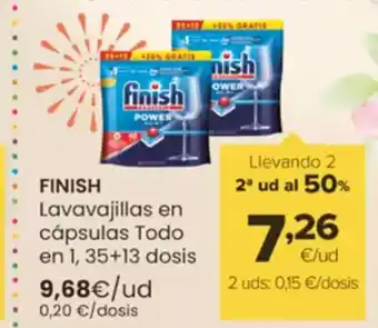 Autoservicios Familia FINISH Lavavajillas en cápsulas Todo en 1 oferta