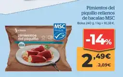 La Sirena Pimientos del piquillo rellenos de bacalao MSC oferta