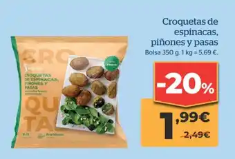 La Sirena Croquetas de espinacas, piñones y pasas oferta