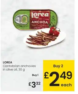 Eroski LOREA Cantabrian anchovies in olive oil oferta