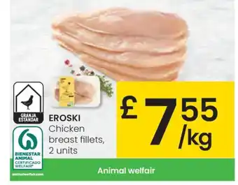 Eroski EROSKI Chicken breast fillets oferta