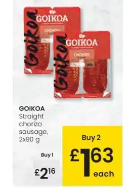 Eroski GOIKOA Straight chorizo sausage oferta