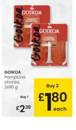 Eroski GOIKOA Pamplona chorizo oferta