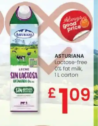 Eroski ASTURIANA Lactose-free 0% fat milk, oferta