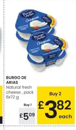 Eroski BURGO DE ARIAS Natural fresh cheese oferta