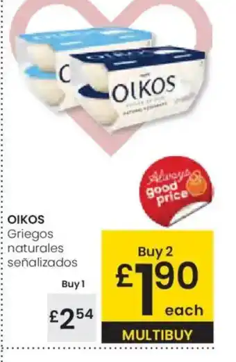 Eroski OIKOS Griegos naturales señalizados oferta