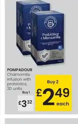 Eroski POMPADOUR Chamomile infusion with probiotics, 20 units oferta